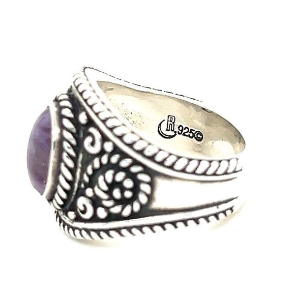 Sterling Silver 925 Purple Amethyst Ring - Picture 5 of 9
